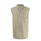 Retro Style Sleeveless T-Shirt with Three Buttons