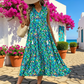 👗 50% OFF NOW! 🌸 Women's Sleeveless Abstract Print Tiered Midi Dress – Flowy Fit, Unique Pattern & Perfect for Beach, Brunch or Day Out ☀️
