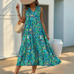 👗 50% OFF NOW! 🌸 Women's Sleeveless Abstract Print Tiered Midi Dress – Flowy Fit, Unique Pattern & Perfect for Beach, Brunch or Day Out ☀️