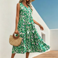 👗 50% OFF NOW! 🌸 Women's Sleeveless Abstract Print Tiered Midi Dress – Flowy Fit, Unique Pattern & Perfect for Beach, Brunch or Day Out ☀️