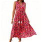 👗 50% OFF NOW! 🌸 Women's Sleeveless Abstract Print Tiered Midi Dress – Flowy Fit, Unique Pattern & Perfect for Beach, Brunch or Day Out ☀️