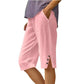 ⏳Limited-time offer⏰Women's plain casual capri pants with pockets