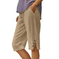 ⏳Limited-time offer⏰Women's plain casual capri pants with pockets