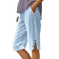 ⏳Limited-time offer⏰Women's plain casual capri pants with pockets