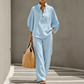 📢📢49% OFF !! ⏰Women's Stand-Up Collar Top & Wide-Leg Pants Set