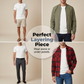 Men's Short Sleeve Crew-Neck Jacquard Shirt