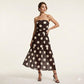 Elegant Strapless Polka Dot Tiered Dress