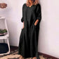Women's Casual Cotton Linen Loose Maxi Dress