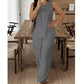 Minimalist Sleeveless Top & Wide-Leg Pants