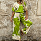 Women's Floral Print Top & Wide-Leg Pants Set