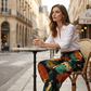 Vintage Floral High-Waist Jogger Pants
