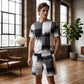 🔥2026 New Arrival ＆ Summer Hot Sale ＆ 50％ Off🔥Men's Abstract Print T-Shirt & Shorts Set