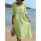 Women's Eyelet Flared Sleeve Midi Dress
