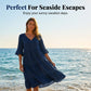 Women's V-Neck Tassel Tie Tiered Midi Dress