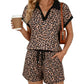 Women's Leopard Print Chic Top & Shorts Set