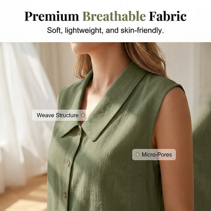 ☀️ Summer Chic Alert – Women’s V-Neck Button-Down Top For Every Occasion ☀️