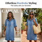 Loose Fit Denim Shirt Dress with Ruffles