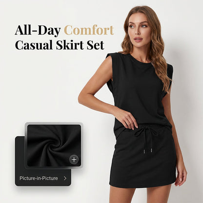 🌊SUMMER HOT SALE 50% OFF 💖Modern Sleeveless Top and Drawstring Skirt Outfit Set