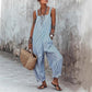 🥳2026 HOT SALE🥳 50% OFF!💞Women's Casual Striped Spaghetti Strap Jumpsuit