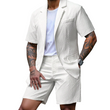 Men's Textured Short-Sleeve Blazer & Shorts Set