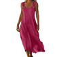 Women's Sleeveless V-Neck Maxi Dress with Ring Straps