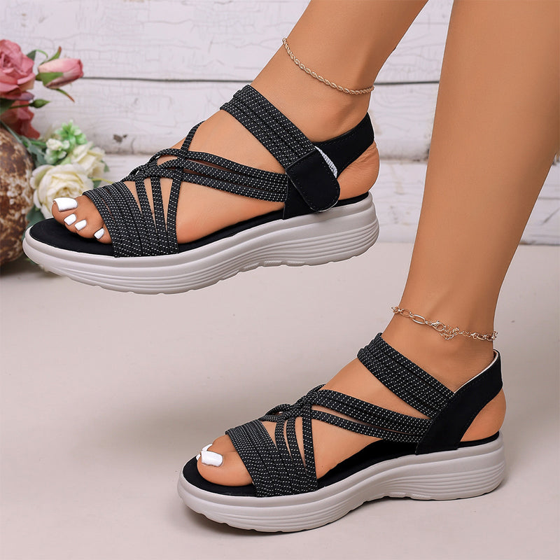 🔥 49% OFF Today Only - Women's Elastic Strap Platform Sport Sandals👣 Walk All Day Without Tired Feet