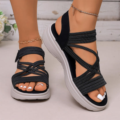 🔥 49% OFF Today Only - Women's Elastic Strap Platform Sport Sandals👣 Walk All Day Without Tired Feet