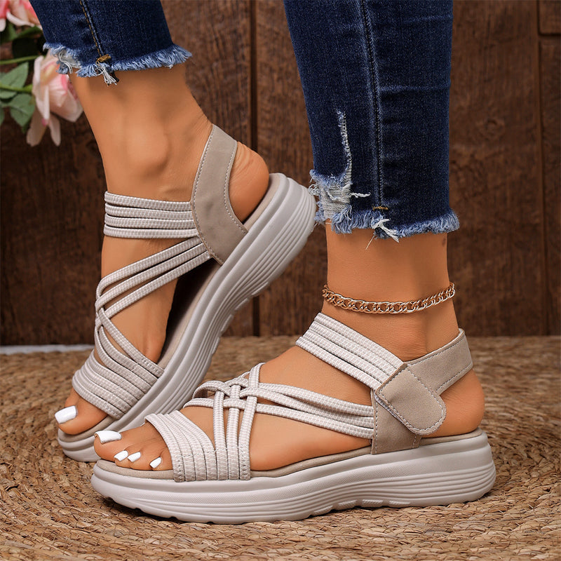 🔥 49% OFF Today Only - Women's Elastic Strap Platform Sport Sandals👣 Walk All Day Without Tired Feet