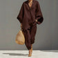 Women's Summer Slouchy Loose Fit Pants Set with Batwing Sleeves