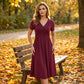 🔥 Limited-Time Sale – Up to 50% OFF✨Women's V-Neck Cross-Front Pleated Dress