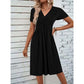 🔥 Limited-Time Sale – Up to 50% OFF✨Women's V-Neck Cross-Front Pleated Dress