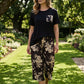 Women's Casual Crew Neck Top & Capri Pants Set