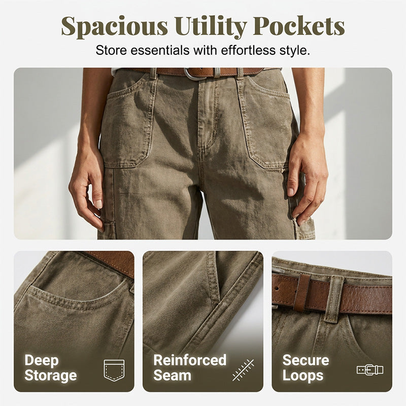 👖 50% הנחה לזמן מוגבל! 💥 מכנסי קפרי קרגו קז'ואל רגועים לנשים – כיסים שימושיים, נושם, גזרה נינוחה ✨