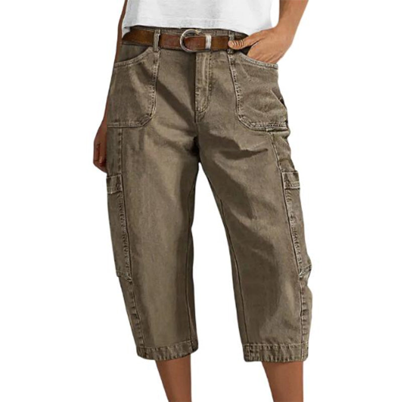 👖 50% הנחה לזמן מוגבל! 💥 מכנסי קפרי קרגו קז'ואל רגועים לנשים – כיסים שימושיים, נושם, גזרה נינוחה ✨
