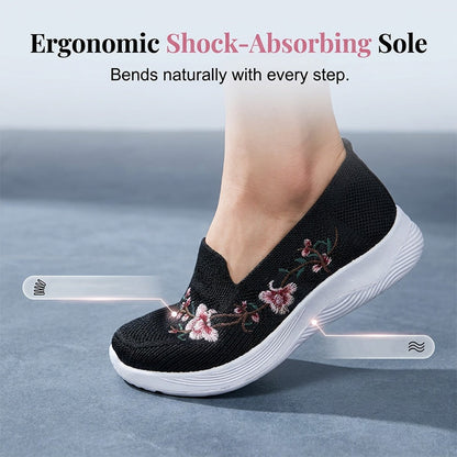 🌸 2026 Sale — Over 44,000 Sold! 👟 Women's Floral Embroidered Mesh Slip-On Shoes