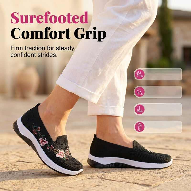 🌸 2026 Sale — Over 44,000 Sold! 👟 Women's Floral Embroidered Mesh Slip-On Shoes