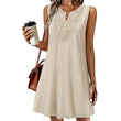 👗 LIMITED-TIME 50% OFF! 💥 Breathable Summer Casual Dress – Soft Blend, Embroidered V-Neck, Wrinkle Resistant ✨