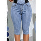 🏆LAST DAY SALE 50% OFF🔥Women’s High Waisted Denim Capri Pants Elastic Waist Cropped Jeans