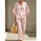 👚👖Women's Striped V-Neck Top & Wide-Leg Pants Set