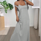 Two-Piece Style Tank Maxi Dress with Side Cut-Outs