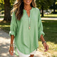 👕Women’s Casual Solid V-Neck Blouse– Effortless Everyday Smart Casual Top✨