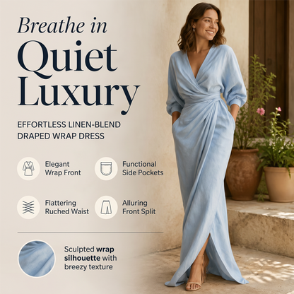 ⌛Limited-time 52% Offer-Women's Elegant V-Neck Wrap Maxi Dress👗✨