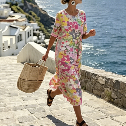 💥✨Limited-time special offer: 50% off -👗Loose-fitting floral print dress for wome