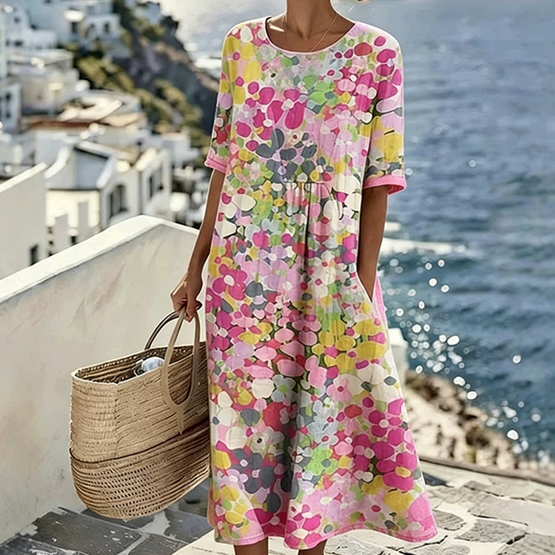💥✨Limited-time special offer: 50% off -👗Loose-fitting floral print dress for wome