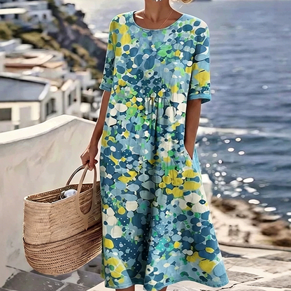 💥✨Limited-time special offer: 50% off -👗Loose-fitting floral print dress for wome