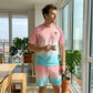 📢📢50% OFF !! ⏰Men's Gradient Short Sleeve and Shorts Set