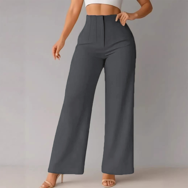 👖 מכנסי רגל רחבה מחוייטים | מותן גבוה אלגנטי עם זרימה אוורירית ✨ | S-3XL