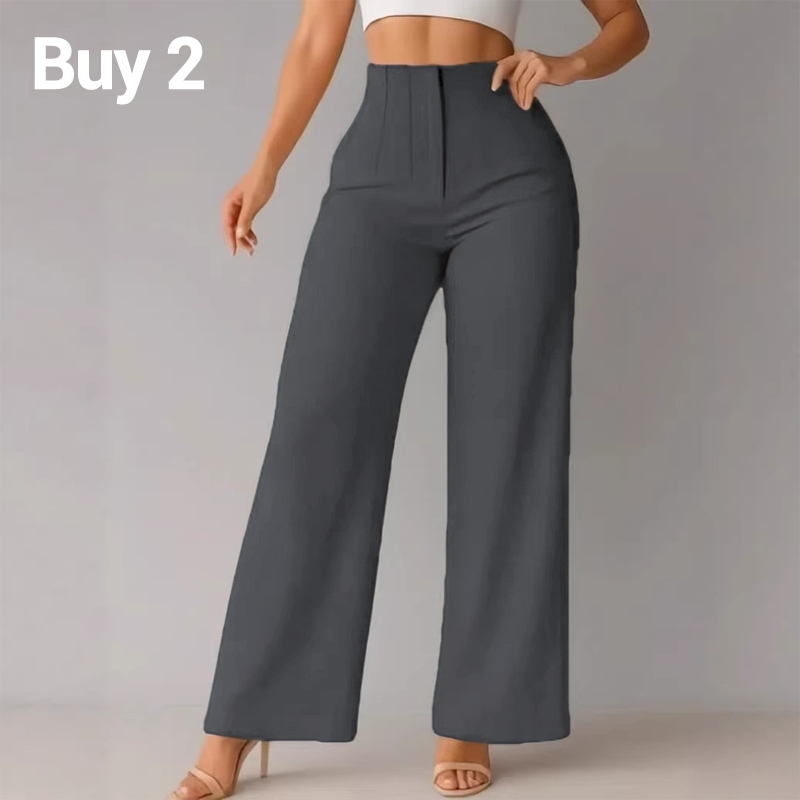 👖 מכנסי רגל רחבה מחוייטים | מותן גבוה אלגנטי עם זרימה אוורירית ✨ | S-3XL