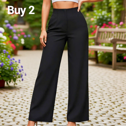 👖 מכנסי רגל רחבה מחוייטים | מותן גבוה אלגנטי עם זרימה אוורירית ✨ | S-3XL
