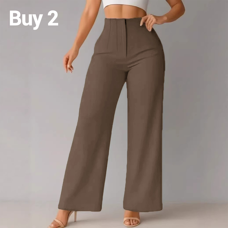👖 מכנסי רגל רחבה מחוייטים | מותן גבוה אלגנטי עם זרימה אוורירית ✨ | S-3XL